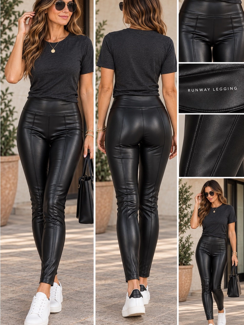 White House Black Market High-Waist Faux Leather Pants - Black